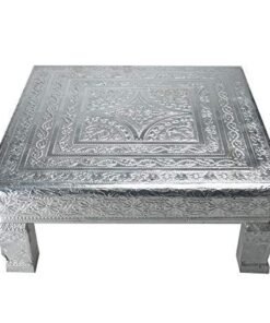 Bajot/Chowki/Peeta Wooden Silver